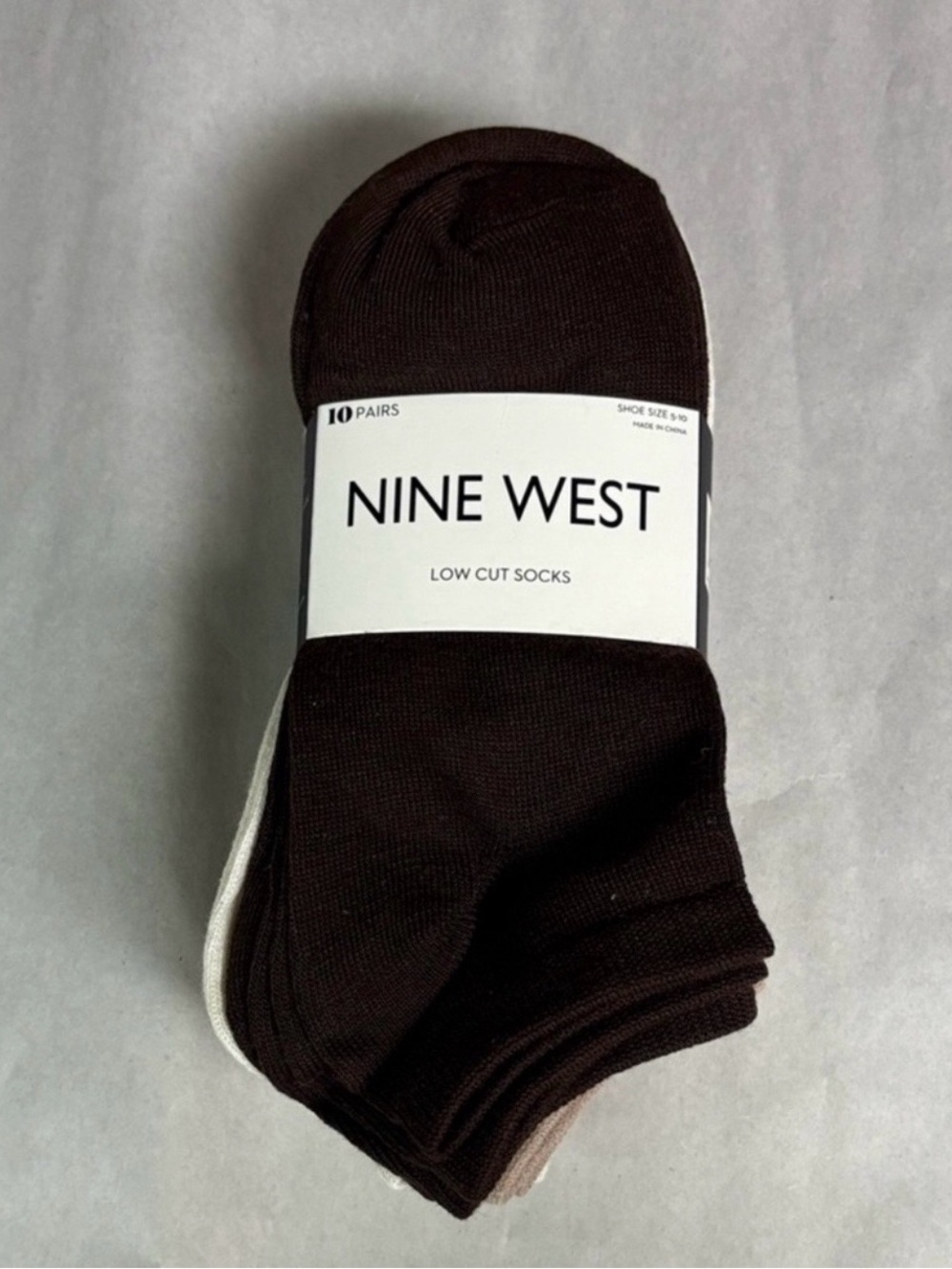 New Nine West Socks Women’s 10 Pair Brown & Tan Low Cut Socks Casual Activewear